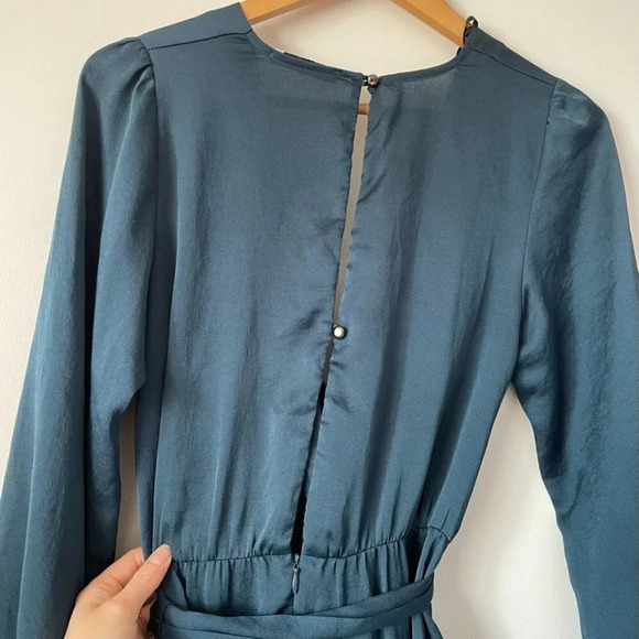 Sheike Baroness Wrap Tie Waist Dress  Emerald Green Sz S - Picture 10 of 11